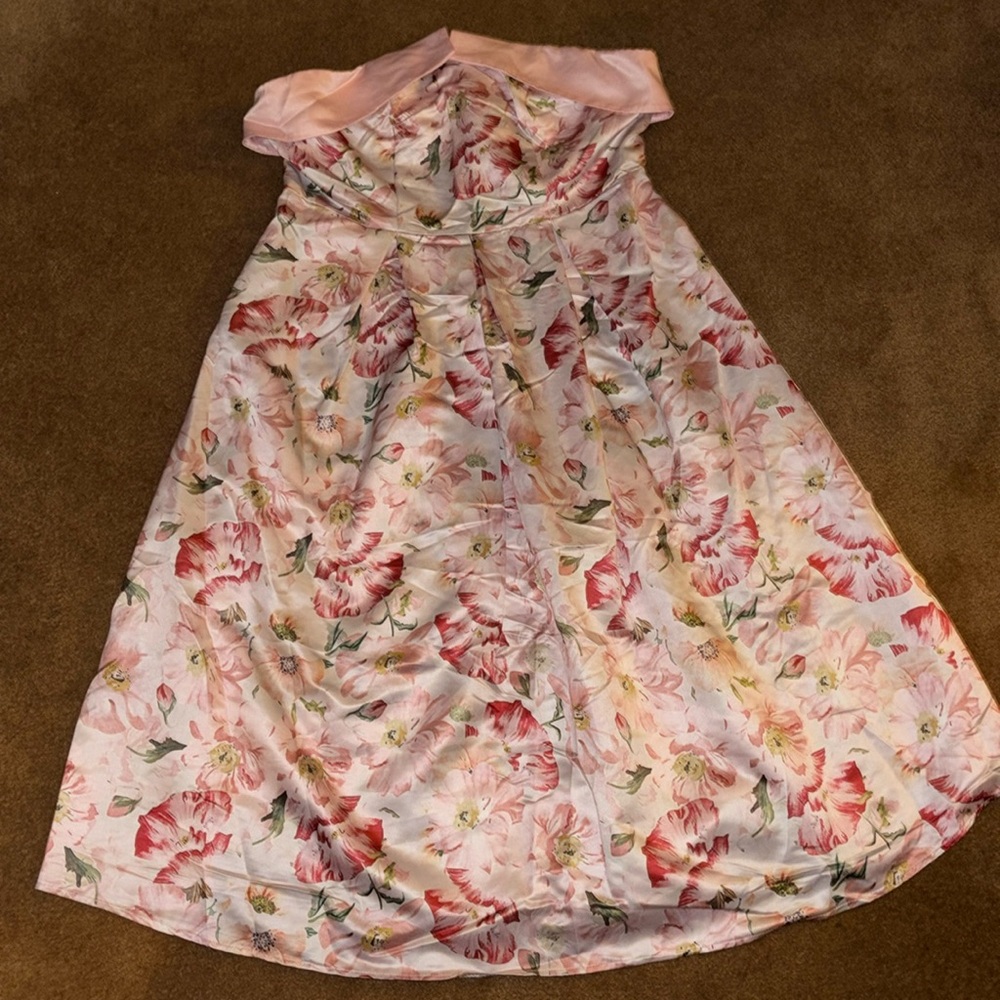 Strapless summer floral dress